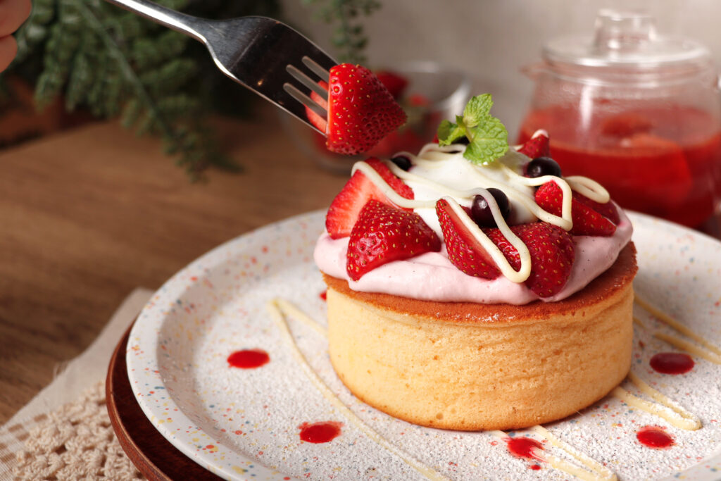 草莓-甜點-鬆餅